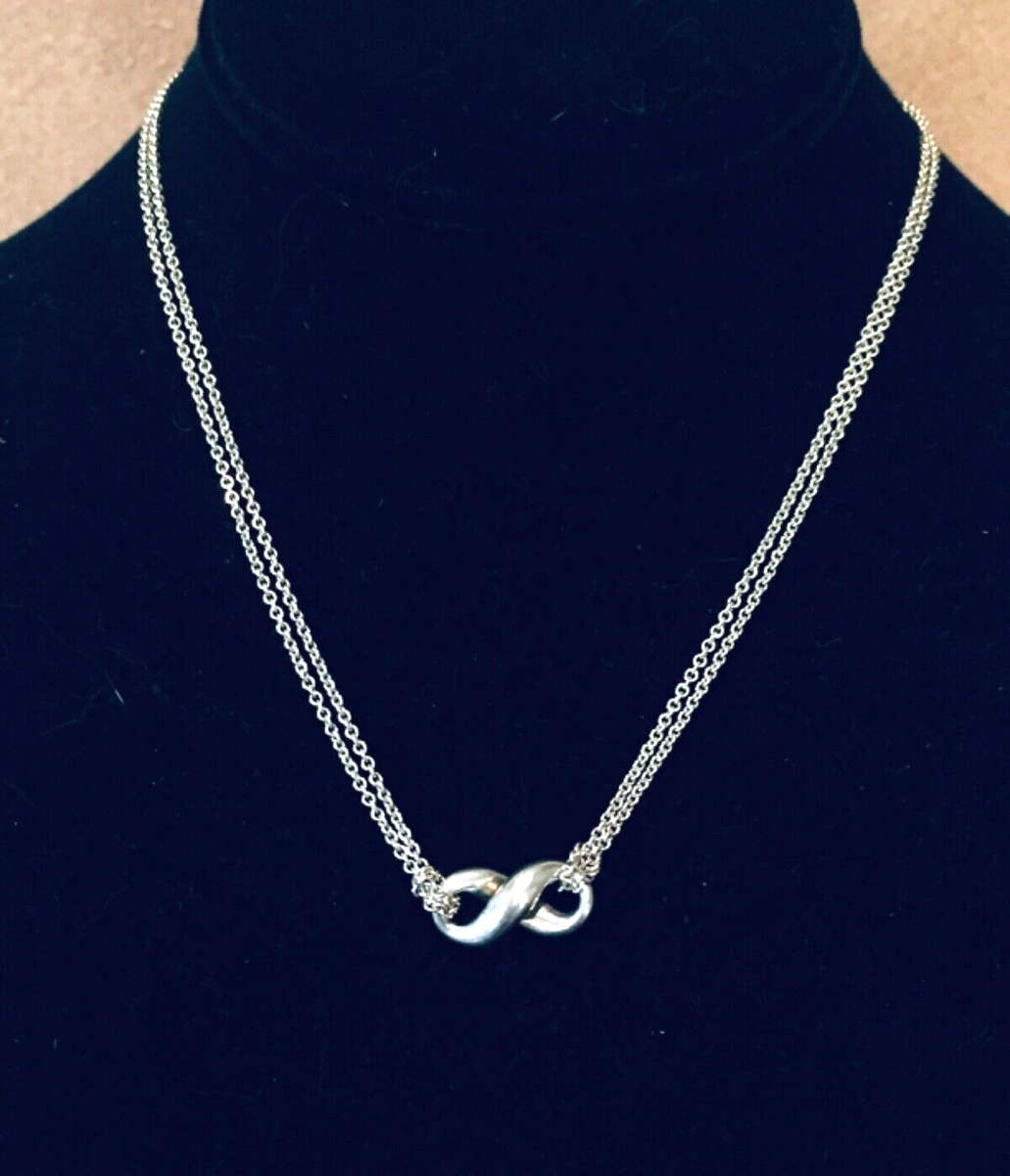 Tiffany & Co Sterling Silver Infinity Pendant Double