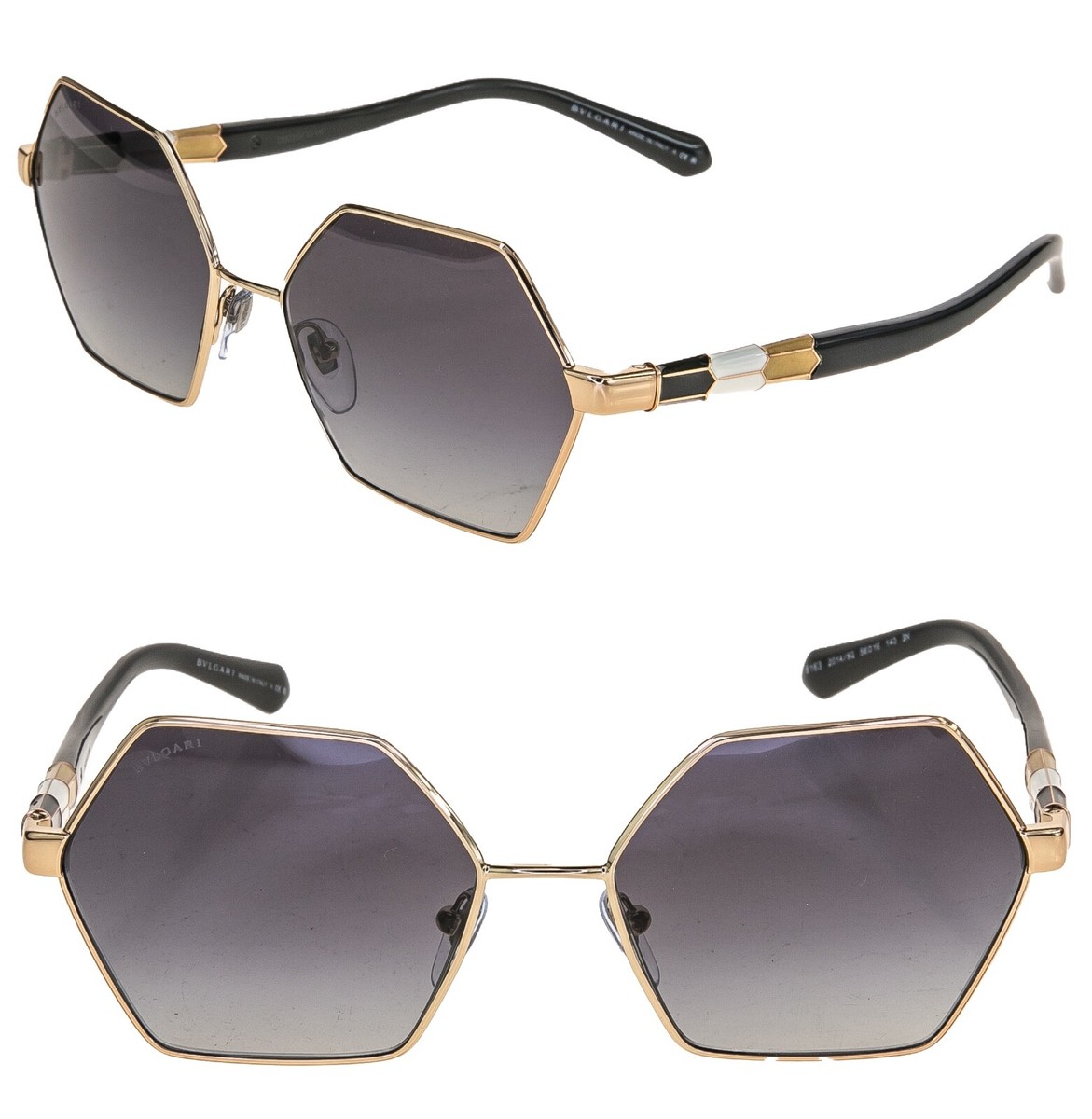 BVLGARI Serpenti BV6163 Black Gold Snake Scales Geometric Fashion