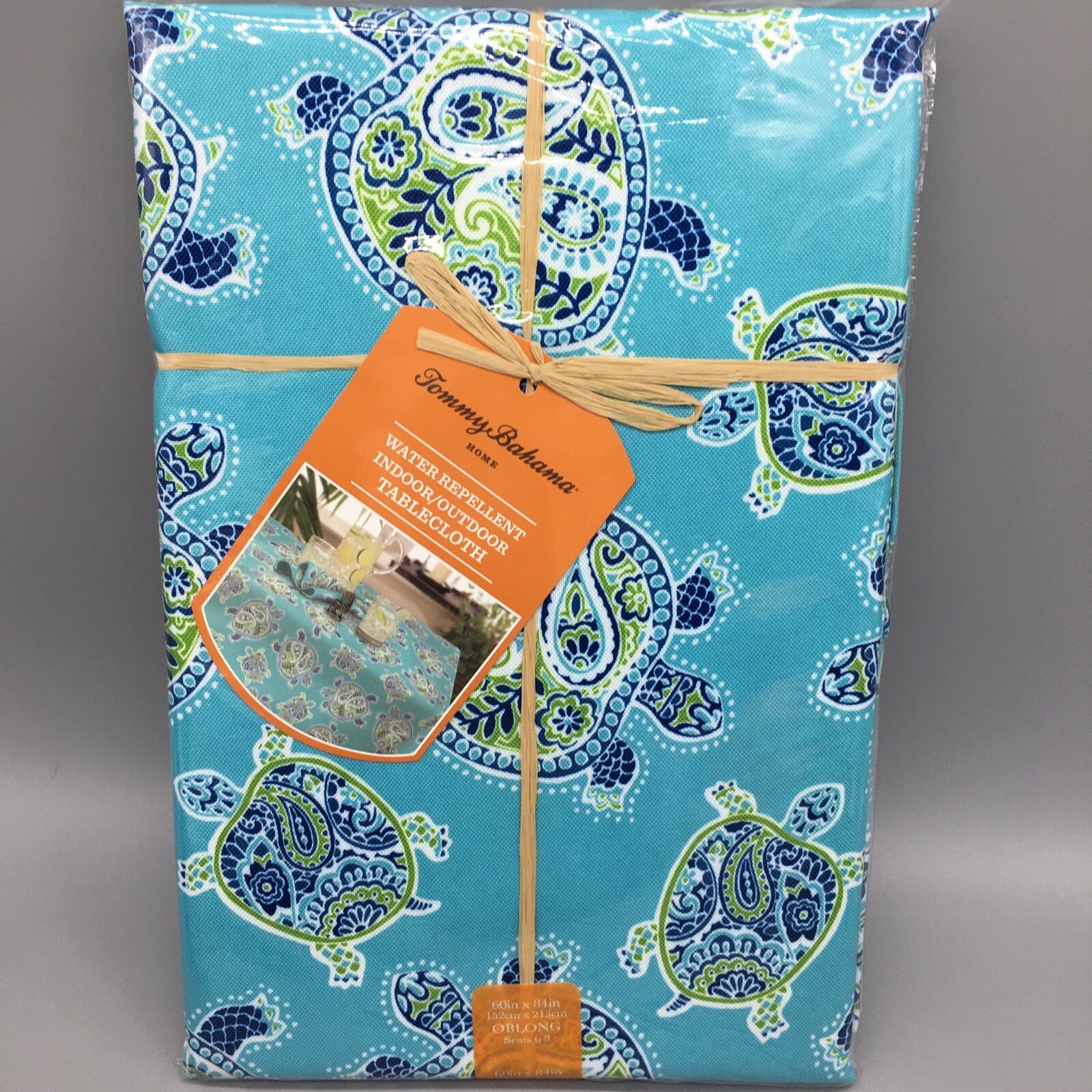 Tommy Bahama Sea Turtle Paisley Tablecloth Ocean Indoor Outdoor Beach