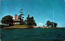 Zavikon Island International Boundary Line US Canada Postcard PM WOB Note VTG