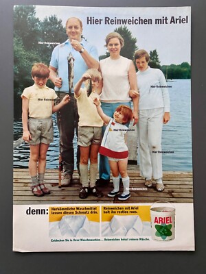 Ariel Waschmittel Familie 60s retro 1968 Vintage Ad Werbung Reklame