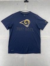 St Louis Rams Shirt Adult Large Navy Blue Short Sleeve Tee Nike Dri-Fit Men