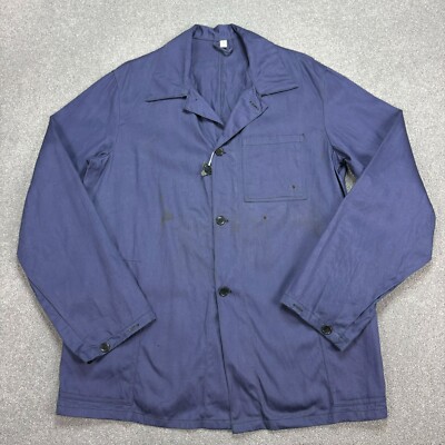 VINTAGE französische Jacke Erwachsene mittelblau Utility Arbeitskleidung Outd...