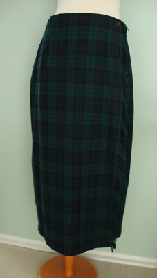 Original TY Wear Blue/Green Plaid Wrap Skirt Size 10