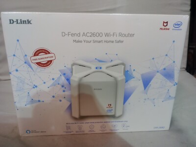D-Link D-Fend 802.11ac Ethernet Wireless Router DIR-2680-US-W Dual Band