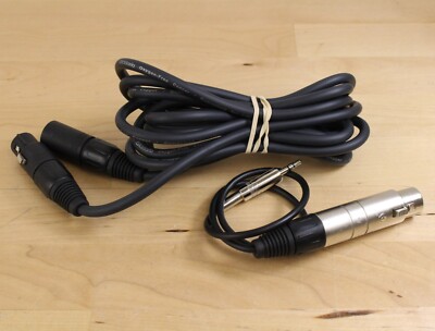 D'Addario Oxygen Free Copper 10' XLR Cable Microphone Instrument & 1/8'' Adapter