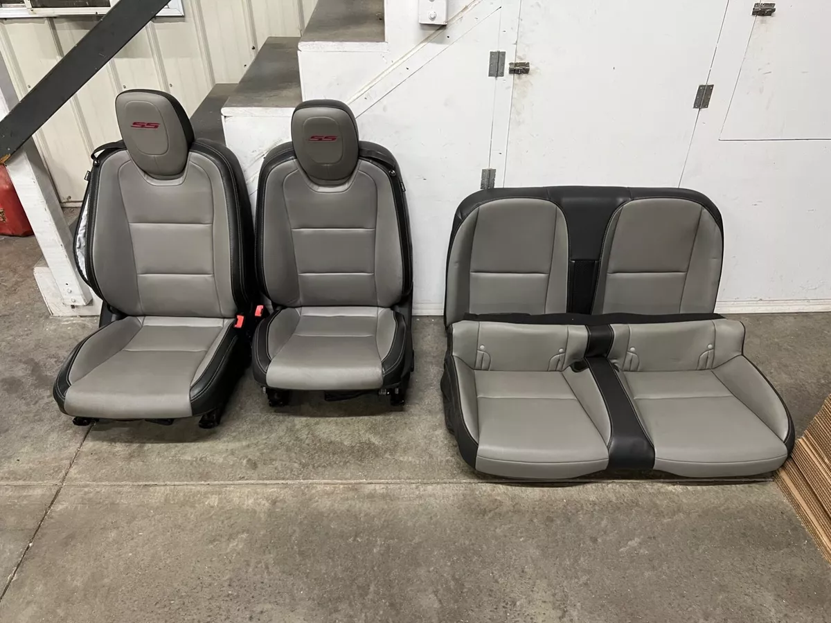 2010 2015 Chevy Camaro SS Grey Black Leather Seats Front Rear Convertible OEM