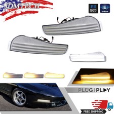 2pc Clear Front Bumper Turn Signal Light For 1993-1997 Pontiac Firebird Trans Am
