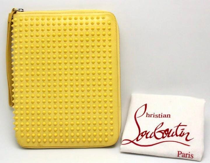 Christian Louboutin CRIS CASE iPad Case Yellow Red Color Used from
