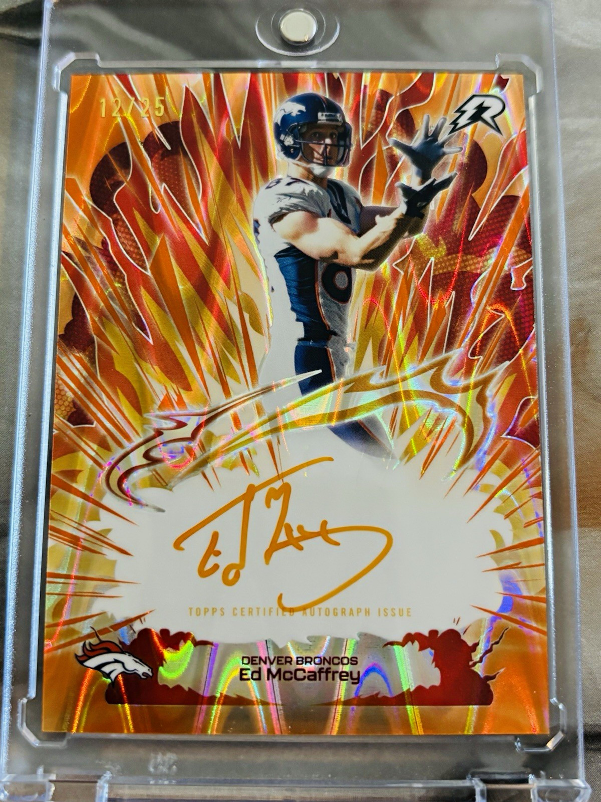 Topps 2025 Resurgence Ed McCaffrey Broncos AFM-EM Art Flash Auto 12/25