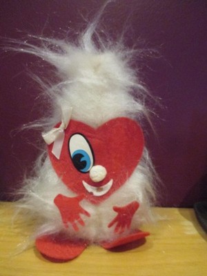 1960's Faux fur I've got my eye on you Valentines day doll Retro monster furry