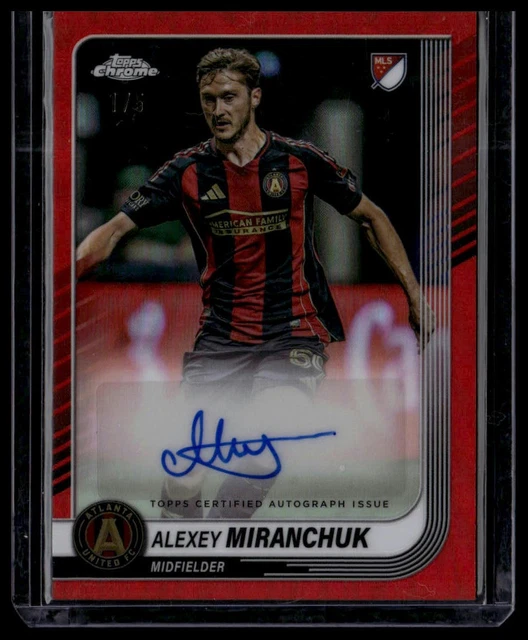 2025 Topps Chrome MLS #CA-AM Alexey Miranchuk Chrome Auto Red Refractor #/5