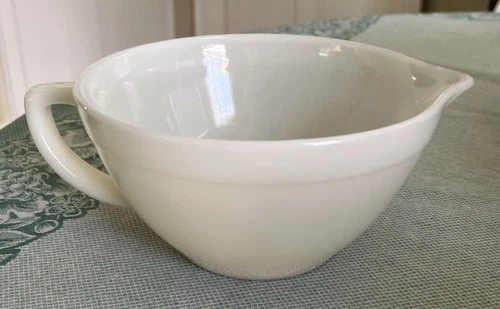 VTG Anchor Hocking- Fire King - Milk Glass-Batter Bowl w/spout -7 -1/2” Diameter
