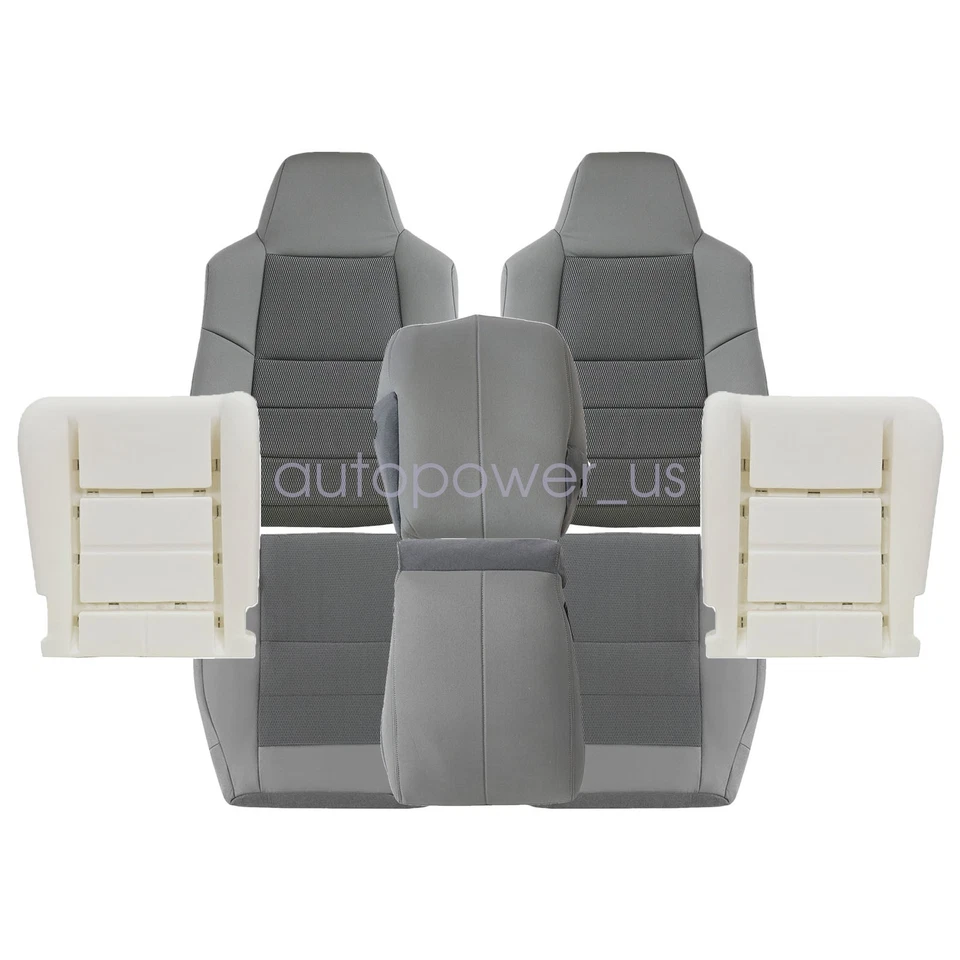 Replacement For 2003-2007 Ford F250 F350 Super Duty Cloth Seat Cover Gray / Foam - Image 2 of 4