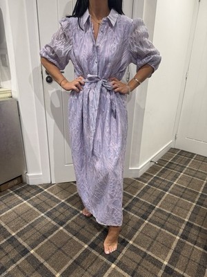 LIPSY KLEID GRÖSSE 10 FLIEDER STRUKTURIERT ELASTISCH GÜRTEL MIDI BRANDNEU MIT ETIKETT