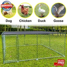 Pet Dog Metal Kennel 10x10ft Set w/ Cover Playpen Outdoor Pet House Large Cage