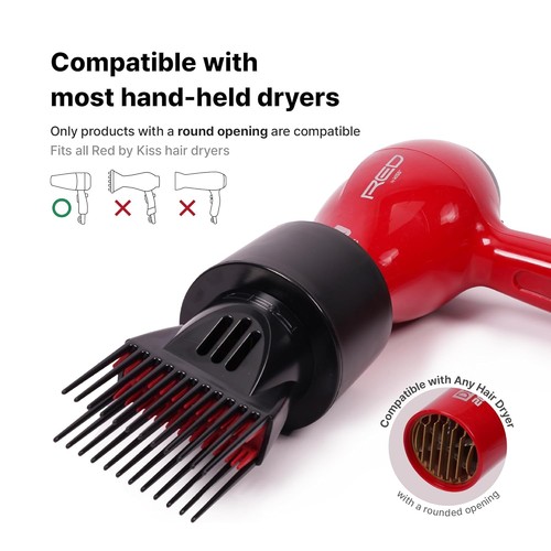 Kiss UBPIK01 Red by Kiss Universal Detangling Blow Dryer Hair Styling Pik pk-1 - Picture 5 of 5