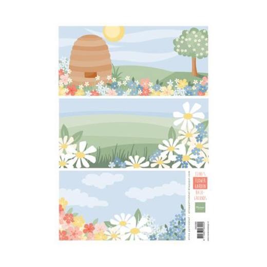 Marianne Design A4 Cardtoppers Sheet - Eline's Flower Garden Backgrounds AK0089