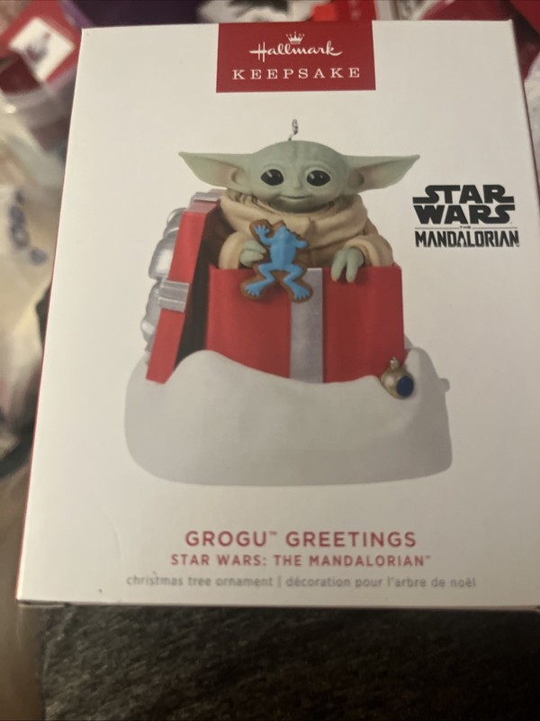 HALLMARK 2022 STAR WARS MAGIC SOUND/MOTION  GROGU GREETINGS MANDALORIAN ORN.