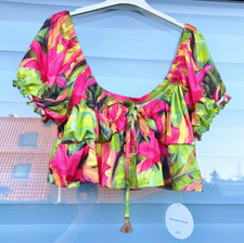 Neu SHEIN VCAY Damen Bauchfrei Bluse L Chiffo...