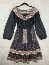 Vintage 70s Young Edwardian Arpeja Tierred Cottagecore Boho Prairie Dress Size 6