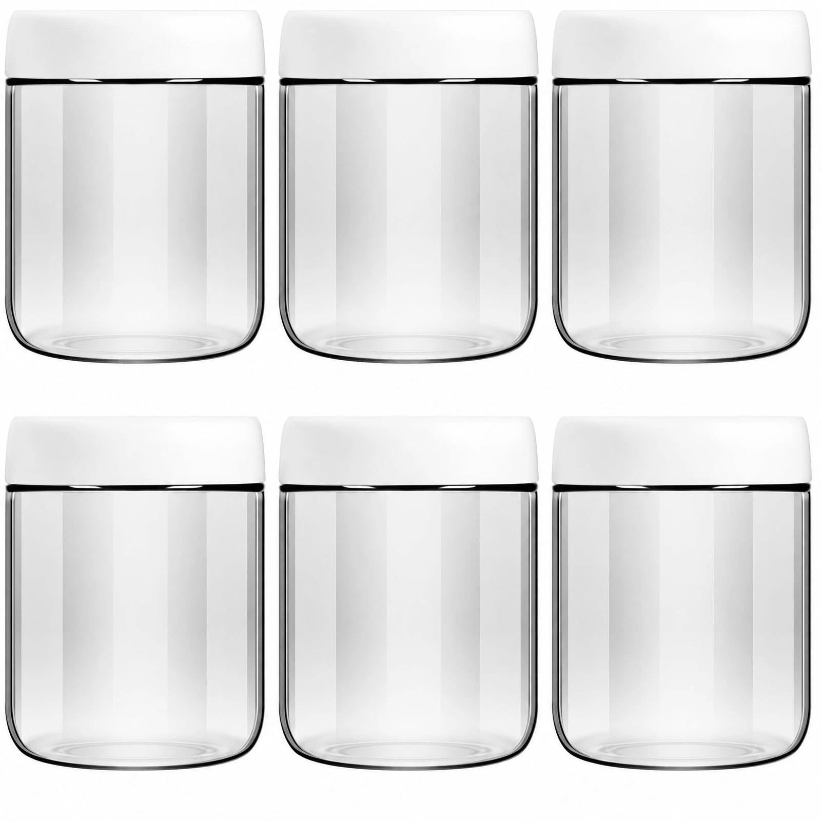 6-Pack 16oz Glass Jars with Lids for Food Storage Meal Prep Airtight