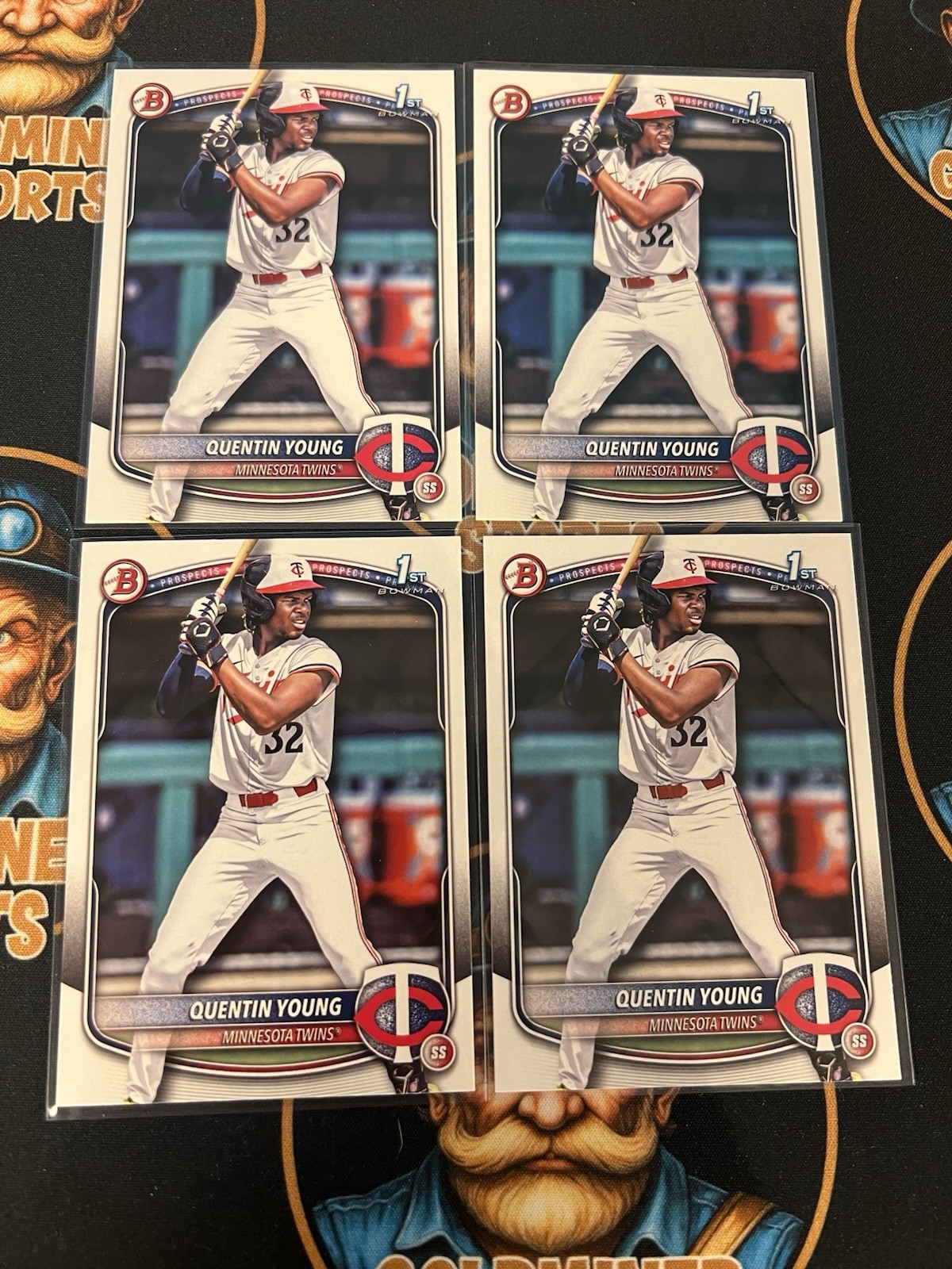 2025 Bowman Draft Quentin Young BD-92 4 Card Lot Twins