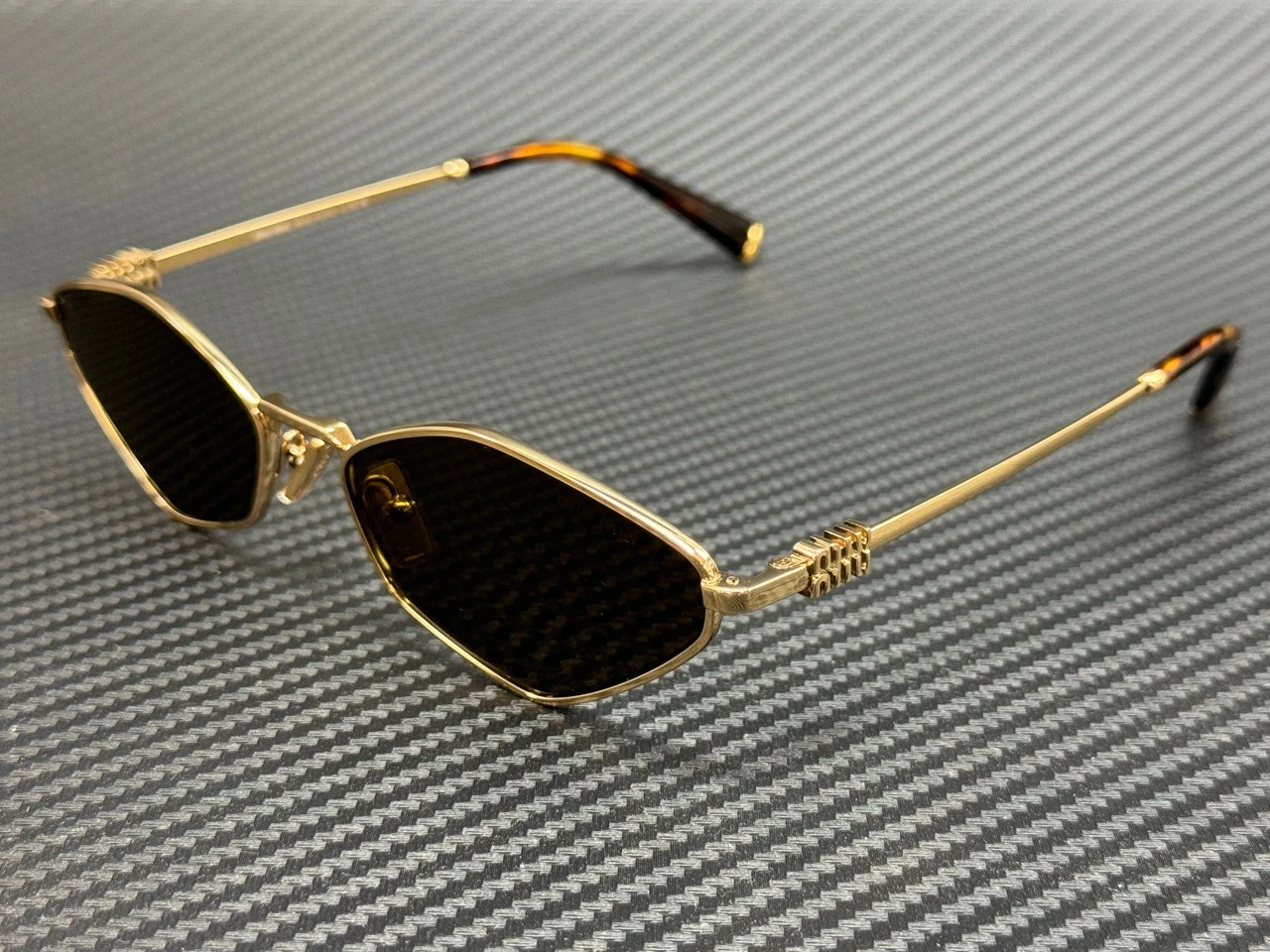 Miu Miu — MIU MIU MU 56ZS 5AK09Z Gold Brown Women's 56 mm Sunglasses
