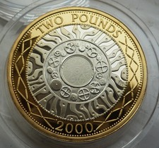 2000 £2 Pounds -Elizabeth II-Millennium. An excellent coin
