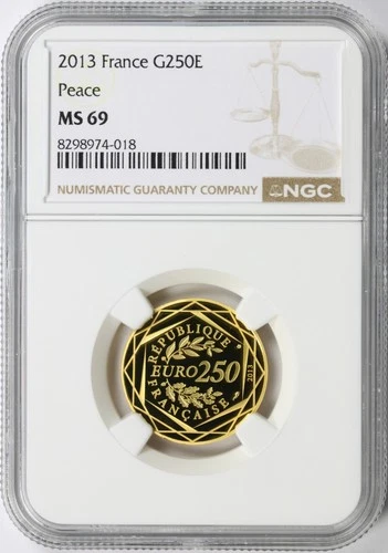 2013 France Gold 250 Euro Peace NGC MS69