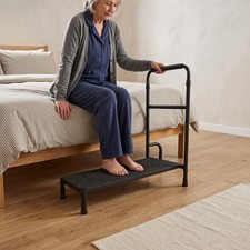 Bed Step Stool With 5 Leg And Adjustable Handle For Elderly 30.31 11.81 in
