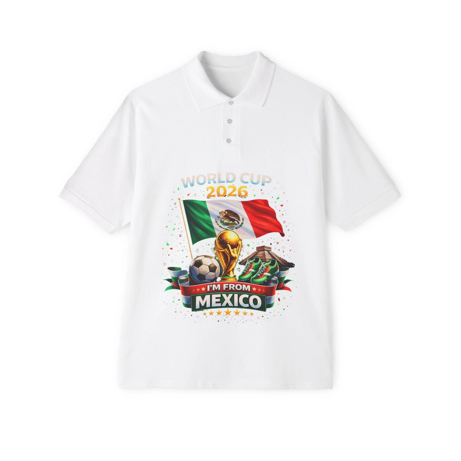 World Cup 2026 Mexico Flag Soccer Polo Shirt