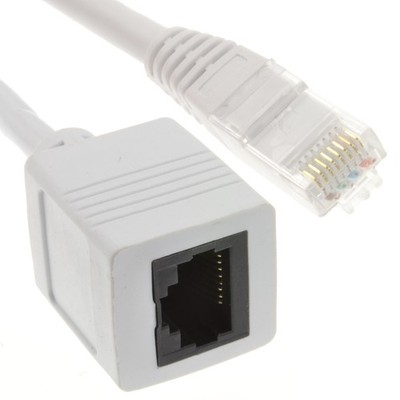 Netzwerk CAT6 UTP Ethernet RJ45 Verlängerung Stecker/Buchse Kabel weiß 1m