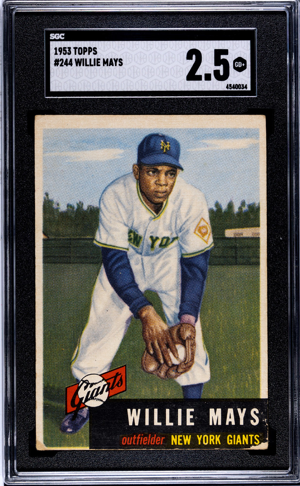 1953 Topps #244 Willie Mays (HOF) New York Giants - SGC 2.5 EX Awesome Card