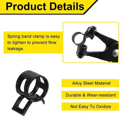 18pcs 10mm spring ties for fuel/silicone pipe, black - Picture 3 of 6