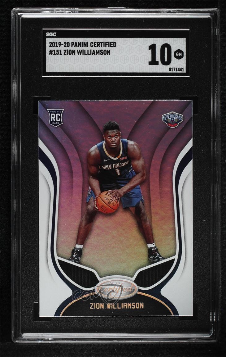 2019-20 Certified Rookies Zion Williamson #151 SGC 10 GEM Rookie RC 02ez