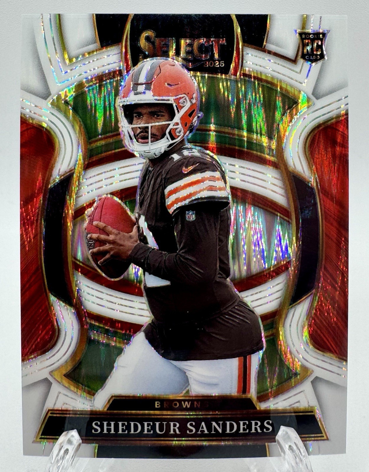 2025 Select - Shedeur Sanders #54 White Shock Prizm 547/799 Browns RC Rookie SP