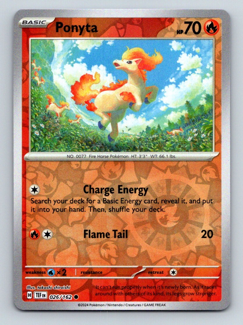 #26 Ponyta 2024 Temporal Forces ~ Reverse Holo