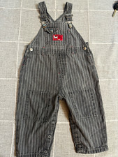 Vintage Old Navy Striped Denim Overall 18-24M Unisex Pockets Adjustable Dog
