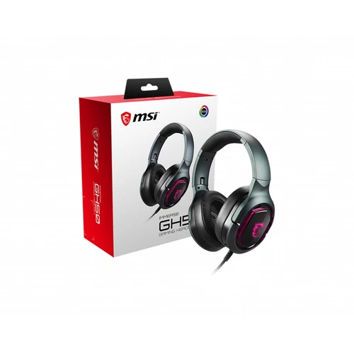MSI IMMERSE GH50 7.1 Virtual Surround Sound RGB Gaming Headset 'Black with Ambie