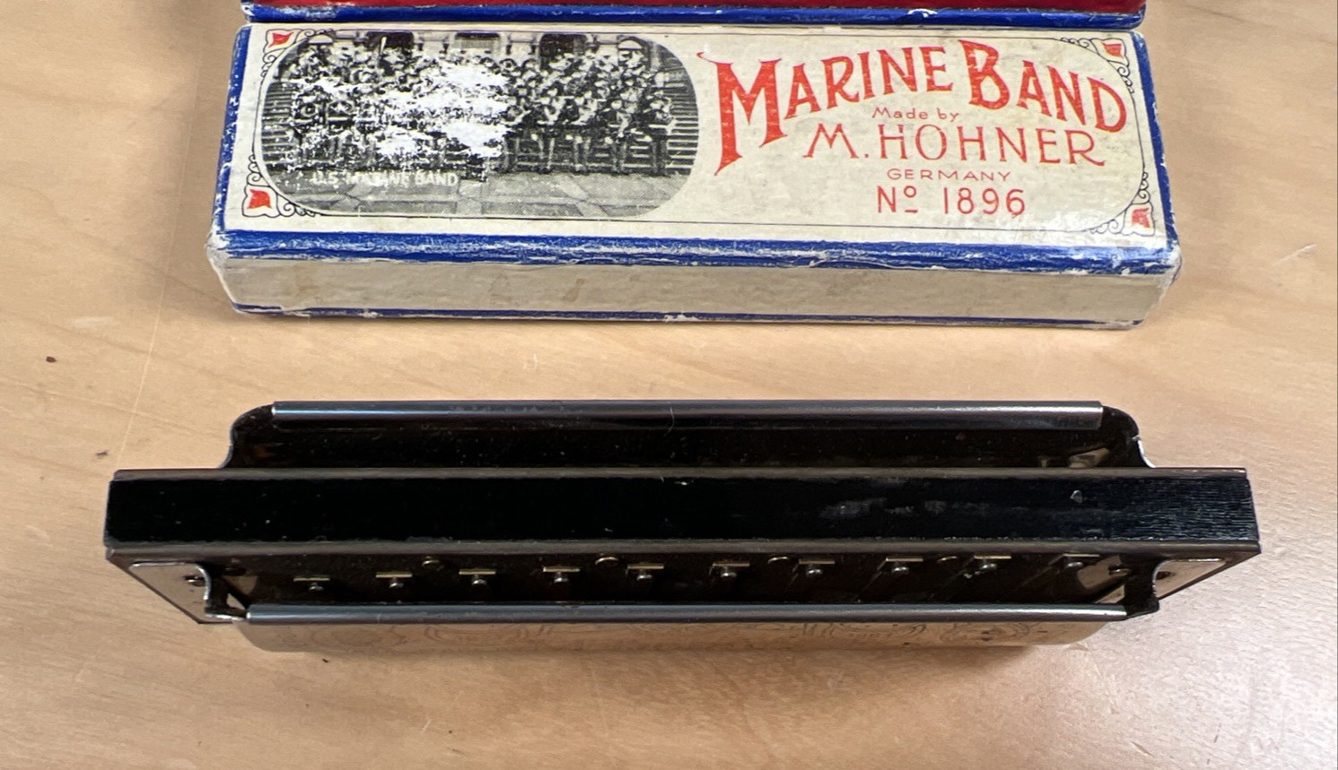 M Hohner's Marine Band No. 1896 Harmonica in the Key of C Includes Box