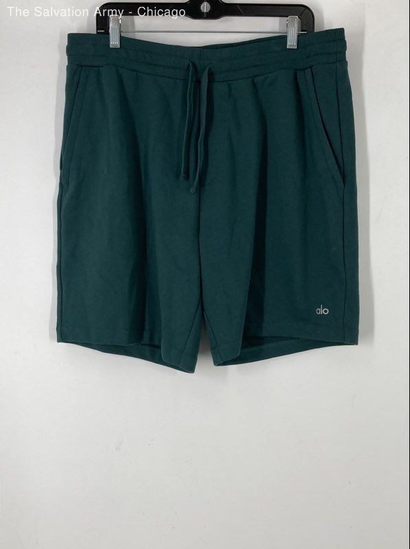 Alo Mens Dark Green Elastic Waist Activewear Athletic Shorts Size XL