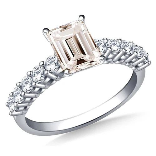 3 Ct Off Yellow Emerald Cut Moissanite Engagement Ring Sterling Silver Size 8