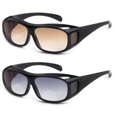 2X Bifocal Sunglasses Outdoor Windproof Goggles Pgotochromic Driving Glasses