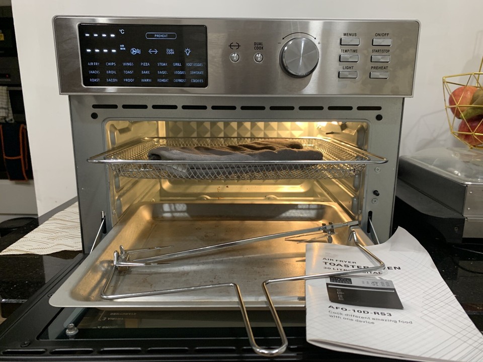 30L Air Fryer Oven with rotisserie, 1800W 21 Preset Mode Countertop