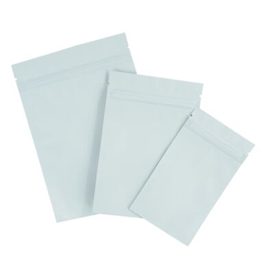 White Poly Plastic Zipper Bags with Translucent Window for Freeze Dried Candy