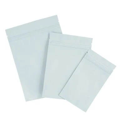 QQ STUDIO White Poly Plastic Zipper Bags with Translucent Window for Freeze Dried Candy