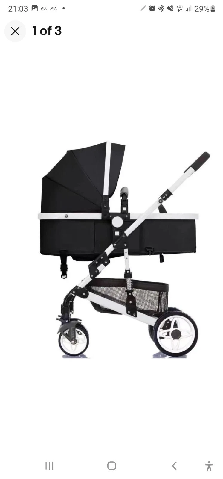 2 IN 1 PUSHCHAIR STROLLER, Green, Brown, Black, Pink Colors Available