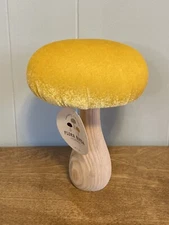 Flora Bunda Yellow Velvet Mushroom Retro Mushrooms Shelf Sitter Spring Decor
