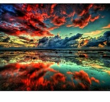 Paint By Numbers Adults kids Cloud Lake Landscap DIY Painting Kit 40x50CM Canvas